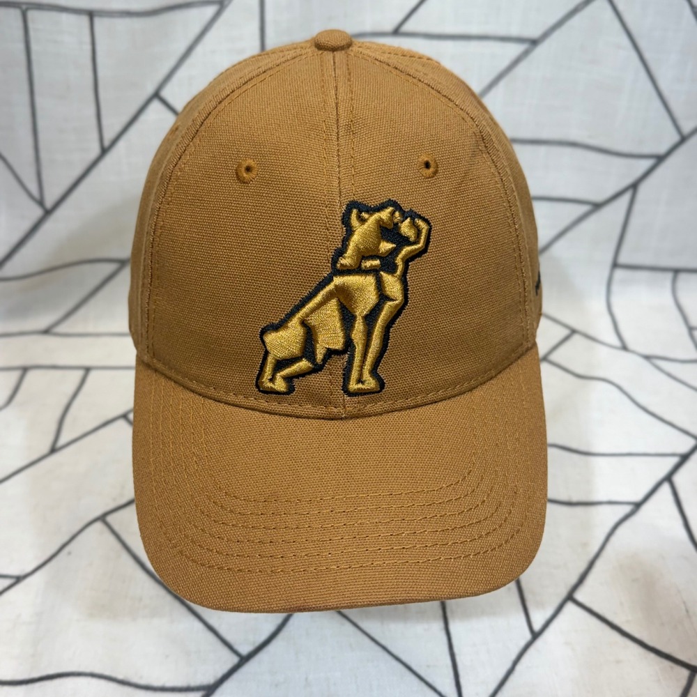 Mack Trucks Hat OS Brown Gold Bulldog Logo‎ Snapback Canvas Baseball Cap READ